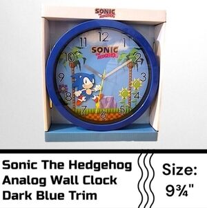 Sega Sonic Blue Palm Tree Floral Analog Wall Clock